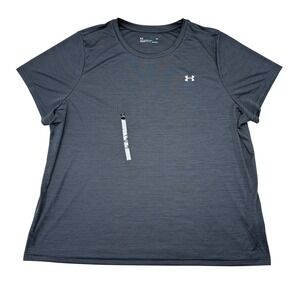 Under Armour Shirt Women Size Plus Size 3X Gray Loose Fit Heat Gear Stretch NWOT